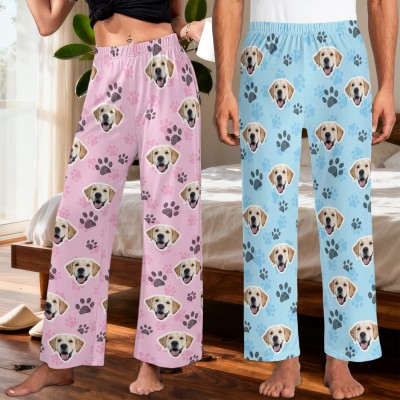 Custom Pet Portrait Pajama Pants Personalised Dog Face Pajamas Pants Unique Gift for Pet Lover Christmas Gifts