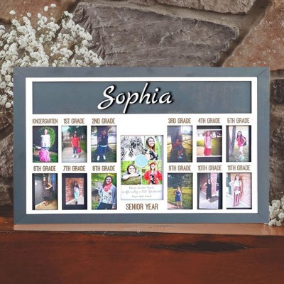 Custom Handmade 3D K-12 School Years Photo Wooden Frame Personalised Picture Frame Unique Meaningful Gift For Kids