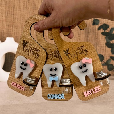 Personalised Tooth Fairy Door Hanger Keepsake Gift for Kids Baby Shower Gift