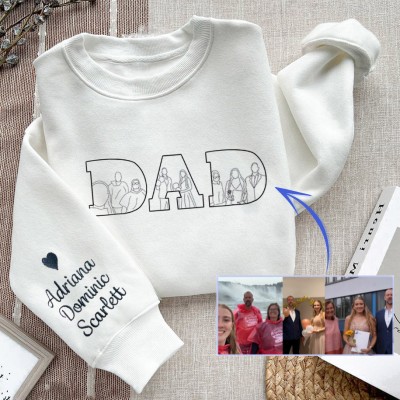 Custom Embroidered Photo Sweatshirt Hoodie for Dad Father's Day Gift Ideas