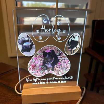 Custom Pet Memorial Photo Night Light Gifts for Dog Owners Loss of Pet Gifts Christmas Gifts for Pet Lovers