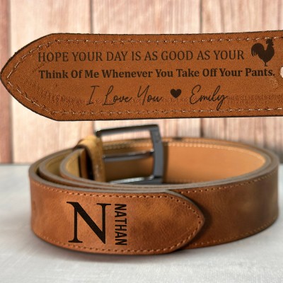 Custom Mens Engraved Leather Belt Love Gifts for Boyfriend Anniversary Gift Ideas Christmas Gift