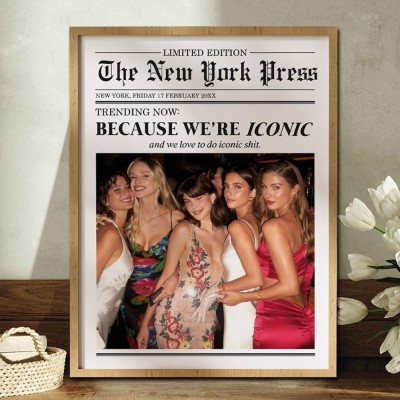 Custom Newspaper Print Frame Personalised Gifts for Friends Best Friend Gift Funny Gift for Her