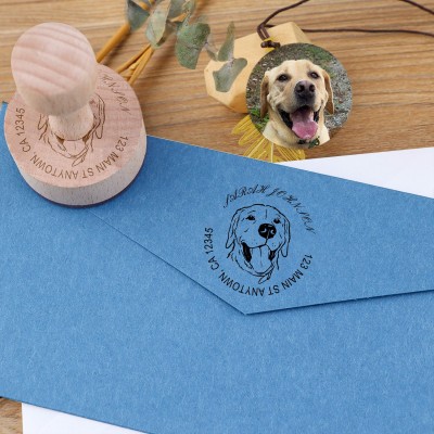 Custom Pet Portrait Address Stamp Personalised Return Address Stamp Gifts for Dog Lovers Memorial Gift for Pet Lovers