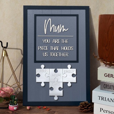 Custom Mum Acrylic Wooden Puzzle Piece Sign With Kids Names Unique Birthday Gift For Mum Grandma Mothers Day Gift Ideas Mum Pregnancy Gift