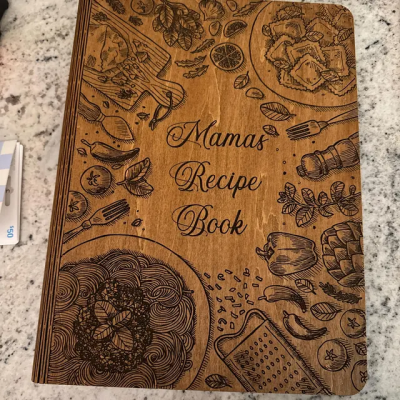 Wooden Mama's Recipe Book Custom Cookbook Binder Personalised Gifts for Mum Christmas Gift