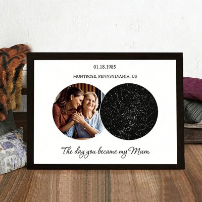 Custom Wooden Star Map Phase Print Frame Keepsake Gift for Mum Grandma Mother's Day Gift Ideas