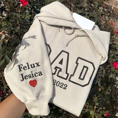 Custom Dad Embroidered Sweatshirt Hoodie Meaningful Keepsake Gift Father's Day Gifts