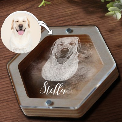 Personalised Pet Hair Memorial Portrait Box Engraved Loss of Pet Gifts Unique Gift for Pet Lovers Christmas Gift