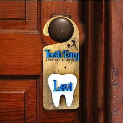 Personalised Tooth Fairy Door Hanger Money Holder Keepsake Gift for Kids