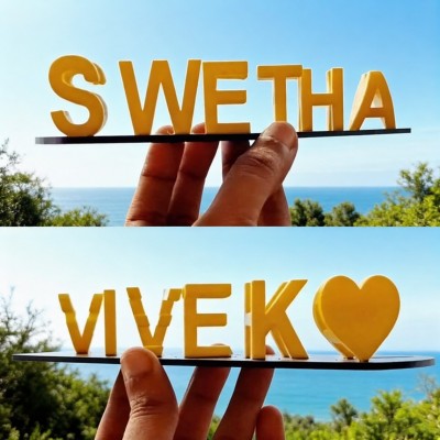 Personalised Couple Dual Name Illusion Love 3D Printed Sign Unique Gift For Couples Anniversary Gift For Her Valentine's Day Gifts