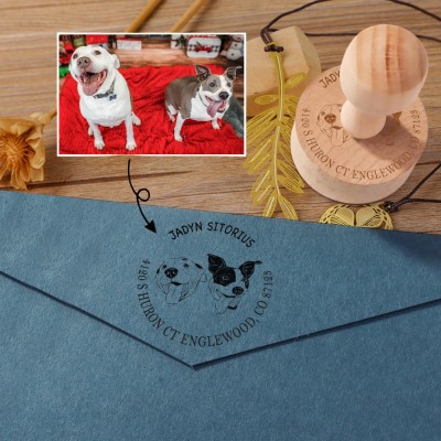 Custom Pet Portrait Address Stamp Personalised Return Address Stamp Gifts for Dog Lovers Memorial Gift for Pet Lovers