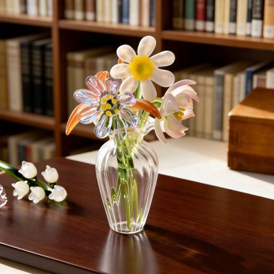 Custom Mini Glass Birth Flower Bouquet – Unique Family Keepsake Gift for Mum & Grandma Mothers Day Present