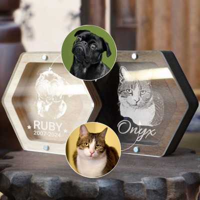 Personalised Engraved Pet Hair Memorial Box with Photo Pet Loss Gifts Keepsake Gift for Pet Lovers