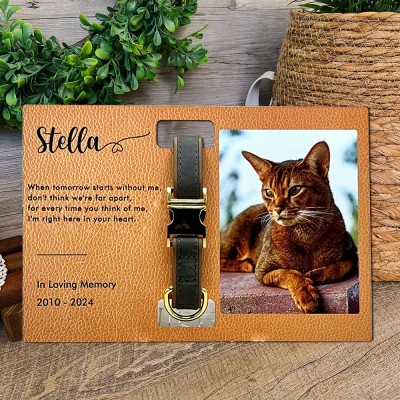 Memorial Pet Collar Frame with Photo Personalised Keepsake Gifts for Pet Lover