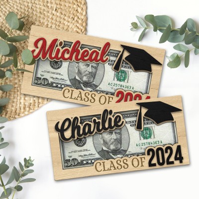 Personalised Graduation Money Holder with Name Graduation Keepsake Gift