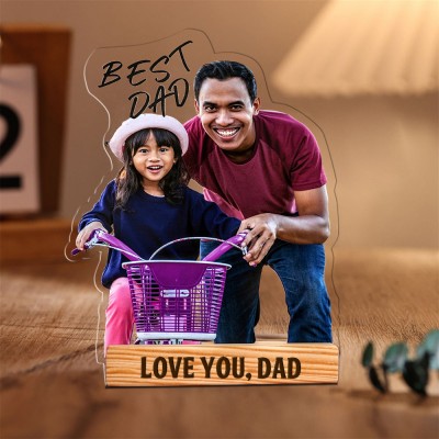 Personalised Acrylic Photo Statuette Keepsake Gifts for Dad Christmas Gift