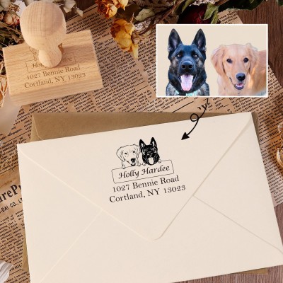 Custom Pet Portrait Address Stamp Personalised Return Address Stamp Gifts for Dog Lovers Memorial Gift for Pet Lovers