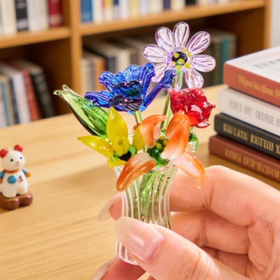 Custom Mini Glass Birth Flower Bouquet Unique Keepsake Gift for Mum or Grandma Mother's Day Present