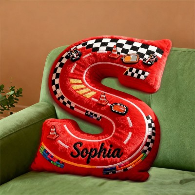 Personalised Racing Letter Pillow with Custom Name Motorsport Fans Gift Christmas Gift for Racing Lovers