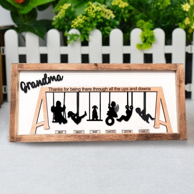 Personalised Wooden Swing Set Sign For Mother's Day Gift