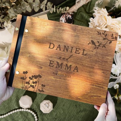 Personalised Wooden Wedding Guest Book Photo Wedding Album Perfect Wedding Keepsake Gifts Engagement Gift