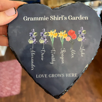 Custom Grammie Shirl's Garden Birth Flower Plaque Sign Unique Gift for Mum Grandma Christmas Gift Ideas