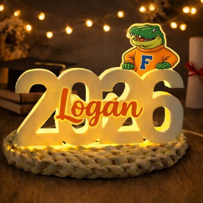 Personalised Graduation Light Box Custom Name LED Night Light Gift with School Mascot