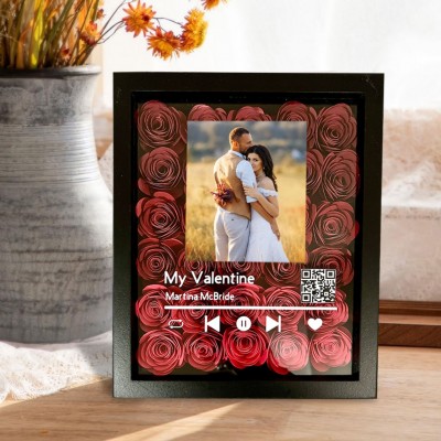 Personalised Scannable Music Song Album Art Flower Shadow Box