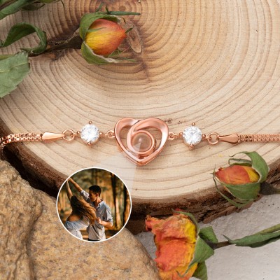 Personalised Memorial Photo Projection Bracelet Anniversary Valentine's Day Gift for Her