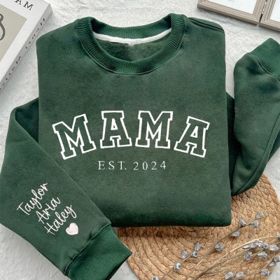Personalised Mama Embroidered Sweatshirt Hoodie With Date Mother's Day Gift Ideas