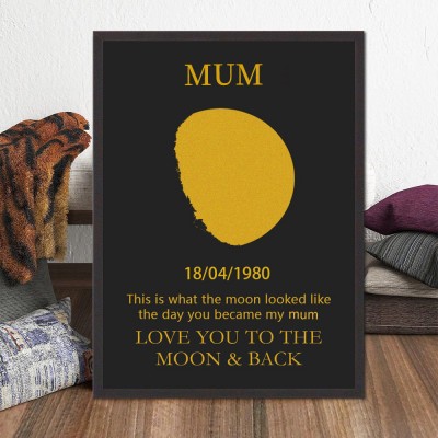 Moon Phase Sign Personalised Wood Mum Sign For Mother's Day Gift 