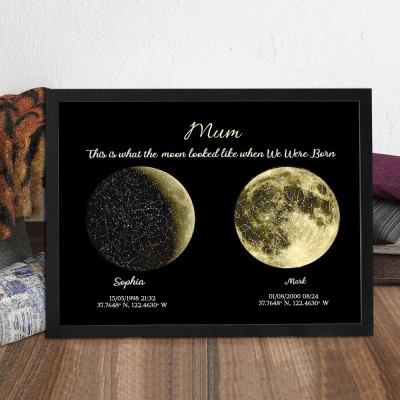 Custom Mum Moon Phase Print Frame Sign Keepsake Gifts For Mum Mother's Day Gift Ideas