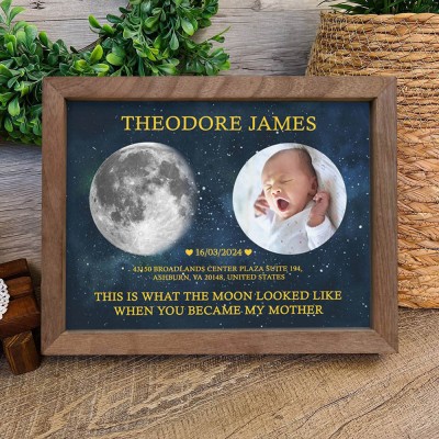 Custom Moon Phase Print Frame Unique Gifts For New Mum Grandma Mother's Day Gift