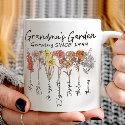 Personalised Birth Month Flower Mug for Mum