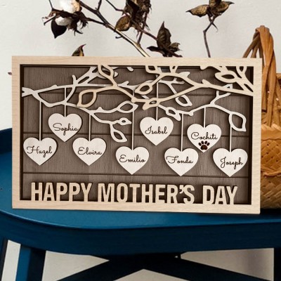 Personalised Happy Mother's Day Family Tree Name Sign