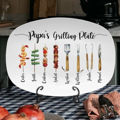 Personalised Papa's Grilling Plate for Dad Father's Day Gift