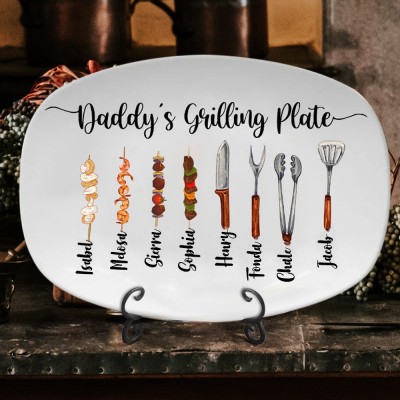 Personalised Grandpas Grilling Plate Father's Day Gifts