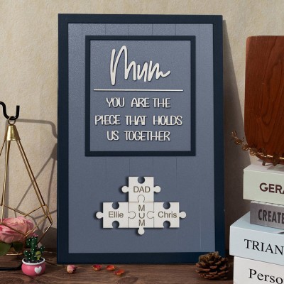 Custom Wooden Mum Puzzle Sign Gifts for Mum Grandma Mother's Day Gift Ideas