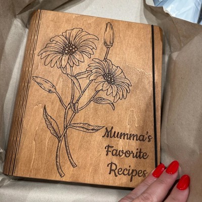 Mumma's Favorite Recipe Book with Blank Binder Personalised Engraved Journal for Mum Grandma Christmas Gift
