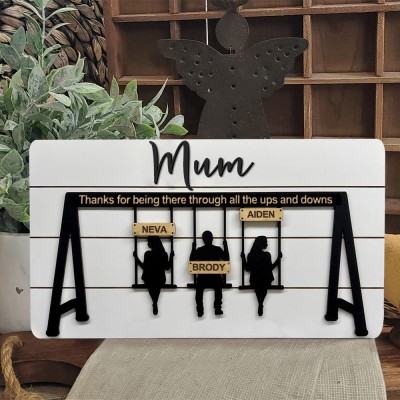 Personalised Swing Set Sign Wooden Mum Sign For Mother's Day Gifts