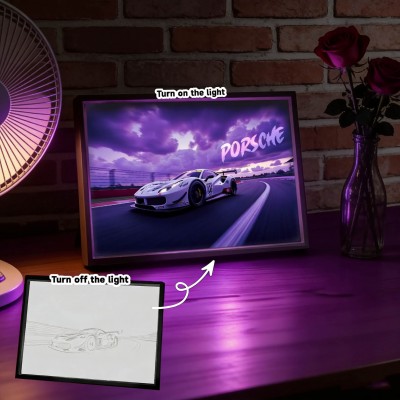 Personalised Car Photo LED Light Painting Frame Gift for Men Unique Anniversary Gifts Valentine's Day Gift for Boyfriend