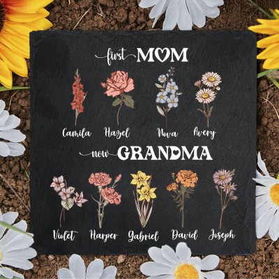 First Mum Now Grandma Birth Flower Plaque For Grandma's Garden Preparing Gift For Grandma Mum Mother's Day Gift Ideas