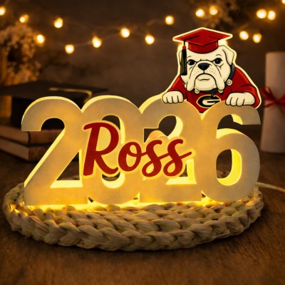 Personalised Graduation Light Box Custom Name LED Night Light Gift with School Mascot