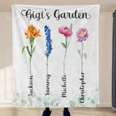 Personalised Gigi's Garden Birth Flower Blanket